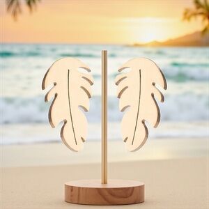 Beautiful Gold Feather-Shaped Stud Earrings